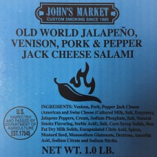 Old World Jalapeno, Venison, Pork & Pepper Jack Cheese Salami